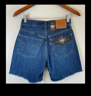 Levi's 501 Mid Thigh High Rise Raw Hem Shorts/Sz:28/NWT thumbnail 6