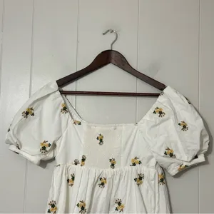 Endless Rose Embroidered Floral Puff Sleeve Mini Dress White XS NWT thumbnail 9