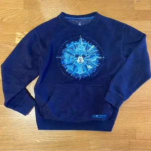 Disney World Mickey Compass Preppy Epcot Vacation Crew Neck Pocket Sweatshir… thumbnail 1
