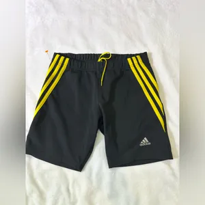 adidas Black Swim Jammers with Yellow Stripe Accents thumbnail 3