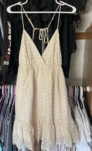 Poka dot dress Tan thumbnail 1