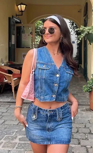 Thrifted Vintage Denim Mini Skirt thumbnail 1