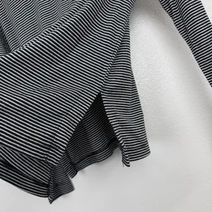 Marine Layer Henley Womens Medium Black Striped Long Sleeve Button Neck Top thumbnail 7