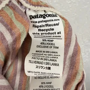 Patagonia Garden Island Shorts Striped Hemp Blend Elastic Waist Size Small thumbnail 4