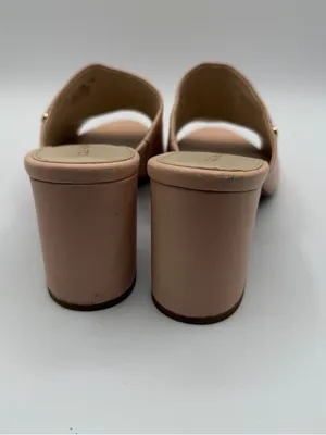 Cole Haan Leather Mules Womens 7.5B Blush Pink Block Heel Open Toe Slides thumbnail 4