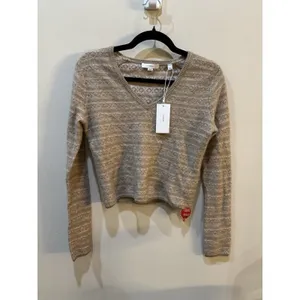 Vince Fair Isle V-neck cashmere sweater Tan Size XS thumbnail 5