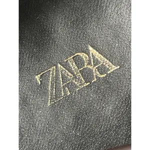 Zara Women's Brown Leather Chain Link Almond Toe Slip On Loafers Shoes Size 10.5 thumbnail 5