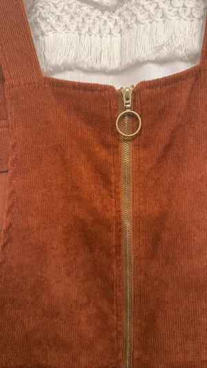 Shein Corduroy Overall Dress Pocket Front thumbnail 2