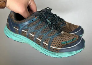 Merrell Womens Trail Running Shoes Brown Teal Mesh Low Top Sneakers thumbnail 1