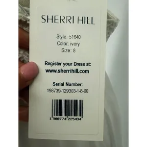 Sherri Hill 51640‎ Ivory Sequin Halter Chiffon Gown Size 8 NWT Retail $480 thumbnail 6