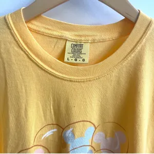 Comfort Colors Mickey Mouse Balloon T-Shirt Women L Yellow Orange Disneycore Tee thumbnail 3
