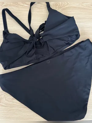 Free Fly Medium Wavebound Cross-Tie Bikini Set Black Vacation Getaway thumbnail 4