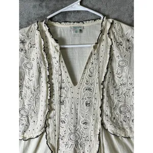 Sundance Farrah Dawn Embroidered Cotton‎ Tunic Top XS Boho Prairie Cottagecore thumbnail 2