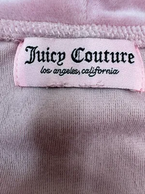 Juicy Couture Pink Velour Full Zip Cropped Jacket with Hood Size Large thumbnail 4