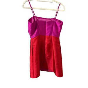 Anthropologie Hutch‎ Serena Bow Mini Dress Pink Red Sz 4 thumbnail 4