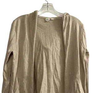 GAP Women's Hooded Open Cardigan Beige Long Sleeve‎ Size S thumbnail 3