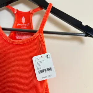 FREE PEOPLE Movement Happiness Runs Long Crop Tank in Orange Size X-Small/Small thumbnail 5