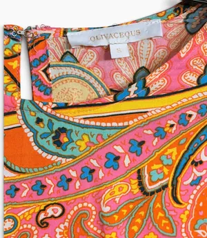 Olivaceous Paisley Tie Waist Mini Dress Size Small thumbnail 3