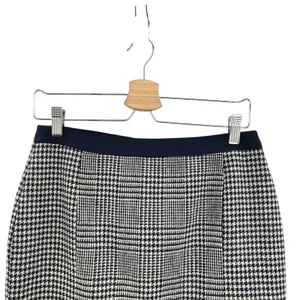 Boden British Tweed Pencil Skirt‎ Houndstooth Plaid Navy Blue Size US 6R thumbnail 4