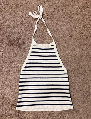 Forever 21 Striped Halter Crop Top thumbnail 1