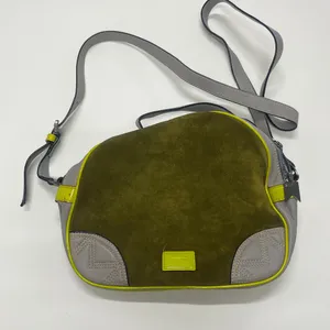 Meredith Wendell suede and leather handbag. Gray thumbnail 1