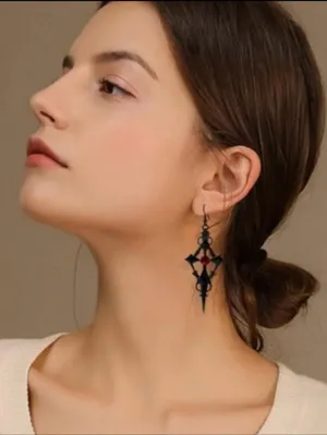 Retro Style Gothic Black Cross Earrings Funky Vintage Style Faux Fashion Jewelr thumbnail 12