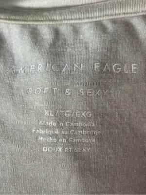 American Eagle Outfitters Sage and Cream Camo V-Neck Tee thumbnail 3