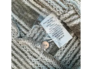 L Love Y2K Vintage Striped Women's Long Sleeve Henley Top Size M NWOT thumbnail 4