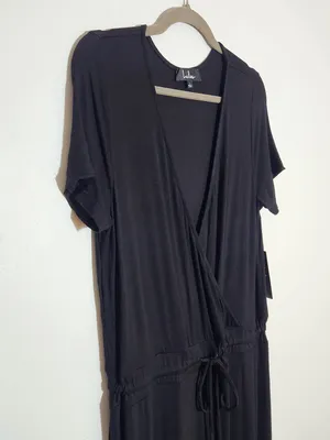 Lulus Black Surplice Jumpsuit Size Large NWT thumbnail 5