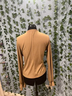 Deep beige tie cardigan Tan Size L thumbnail 5