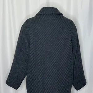 BOYNE VALLEY WEAVERS Wool Ireland Cable Knit Coat Jacket Gray Pockets Large thumbnail 9