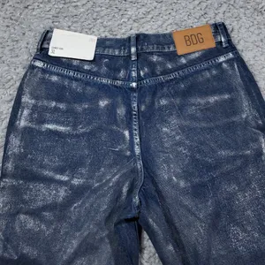 BDG Cowboy Jeans High Rise Straight Relaxed Blue Silver Painted Women's Size 31 thumbnail 3