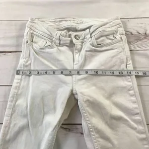 ZARA Women Basic White Denim Straight Fit Jeans thumbnail 8