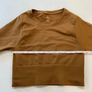 OFFLINE by Aerie Crop Top Size S Brown Long Sleeve Seamless Workout Top thumbnail 5
