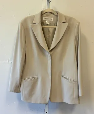 Jones New York Beige Neutral Single Button Blazer Jacket Size 14 Professional thumbnail 1