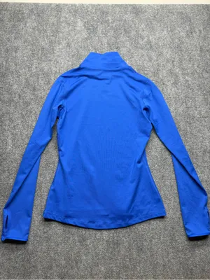Nike Women's Medium Royal Blue Long-Sleeve Dri-FIT Mock Neck Top thumbnail 7