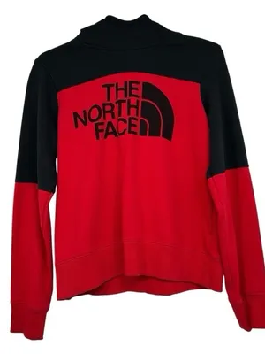 The North Face Women’s M Red Black Fleece Logo Hoodie Pullover NF0A3X75 thumbnail 4