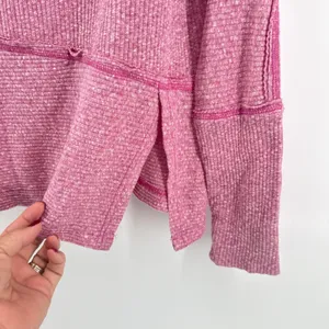 Free People‎ Londontown Thermal Top Raspberry Cowl Neck Long Sleeve Medium thumbnail 3