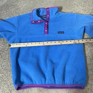 Patagonia Vintage Made in USA Synchilla Snap-T Fleece Pullover Blue Purple 10‎ thumbnail 5