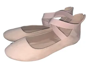 Dream Pairs Nude Ankle-Strap Ballet Flats Back Zip Womans 11 thumbnail 1