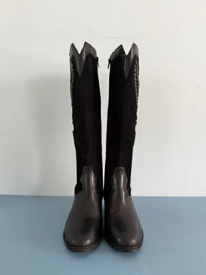 Brioso Sedona Whipstitch Suede Leather Black‎ Riding Western Boots thumbnail 2