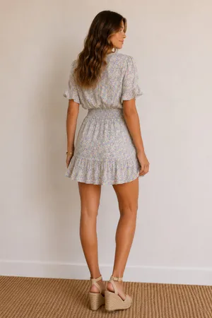 Altar’d State Pastel Floral Mini Dress thumbnail 2