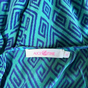 Alice & Trixie Teal and Navy Geometric Dress Size Medium‎ thumbnail 2