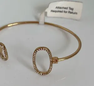 BaubleBar Gold Pavé Crystal Circle Open Cuff Bracelet New With Tag thumbnail 2