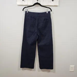 Anthro Maeve Colette Wide Leg Cropped Jeans Sparkle Denim 28 thumbnail 3