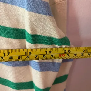 NWOT LOFT White Green Blue Striped Lightweight Sweater Preppy Women's size Small thumbnail 7