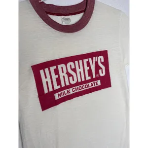 Vintage 90s Hershey’s Milk Chocolate Ringer Tee USA Made Slim Fit Small thumbnail 11