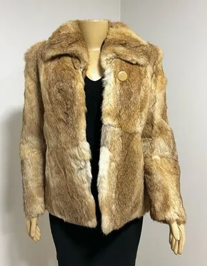 Opera Fur Jacket Women's Vintage Warm Luxury‎ Golden Brown thumbnail 1