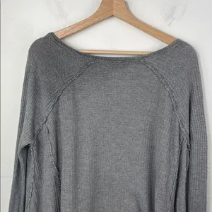Free People We The Free Laguna Thermal Tunic Top Gray Size Medium oversized thumbnail 10