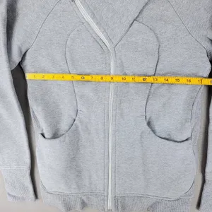 Lululemon Scuba Asymmetrical Full Zip Hoodie Women 10 Grey Heathered Sporty thumbnail 5